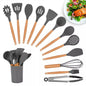Kit 11 Peças Colher para Cozinha Silicone BPA Antiferrugem Utensílios de Cozinha